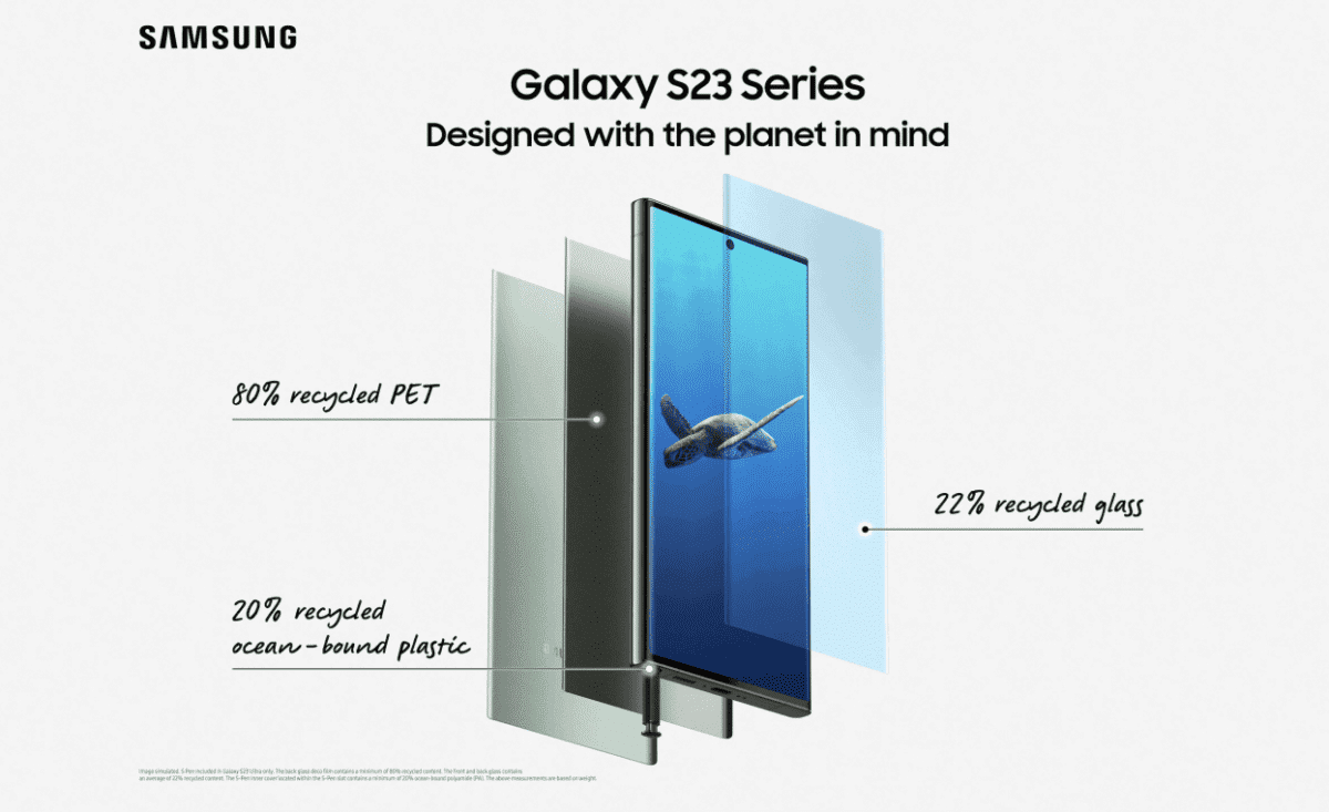 Galaxy S23 dengan material yang ramah lingkungan