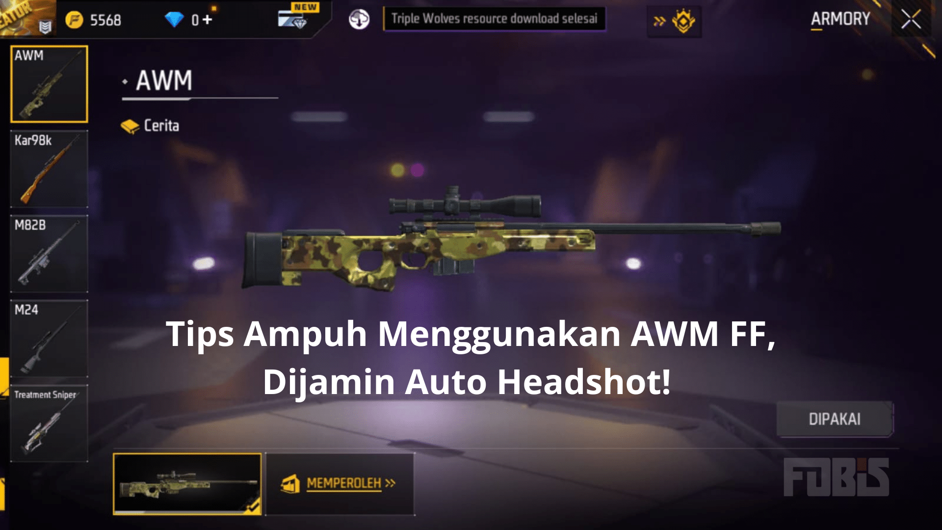 Tips Ampuh Menggunakan AWM FF, Dijamin Auto Headshot!