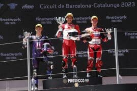 Pebalap Astra Honda Fadillah Arbi Cetak Sejarah, Raih Podium Tertinggi FIM JuniorGP Barcelona